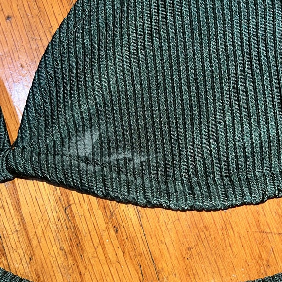 Aerie Triangle Forest Green Bikini Top Size XS - Picture 3 of 12